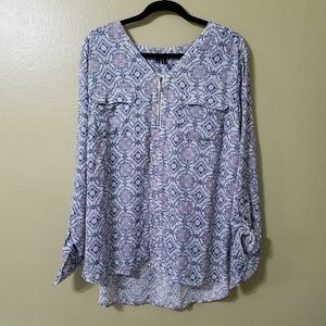 Maurices Pullover Zip Blouse NEW